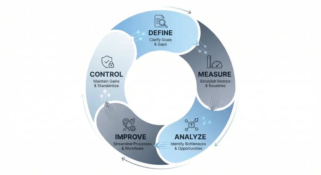 Operational Framework using DMAIC Diagram